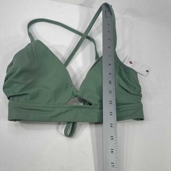 Shade And Shore Women's Size 34D Swim Top Bikini Criss Cross Straps Green New - Picture 12 of 13